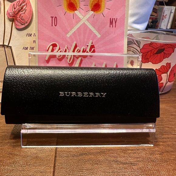 Burberry Black Leather Glasses Case